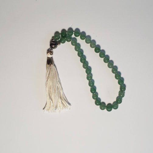 green aventurine, 33 bead, tasbih, prayer bead