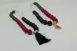 Onyx, red jade, green jade, mother of pearl bracelet/ tasbeeh / misbaha with watermelon charm or black tassel.